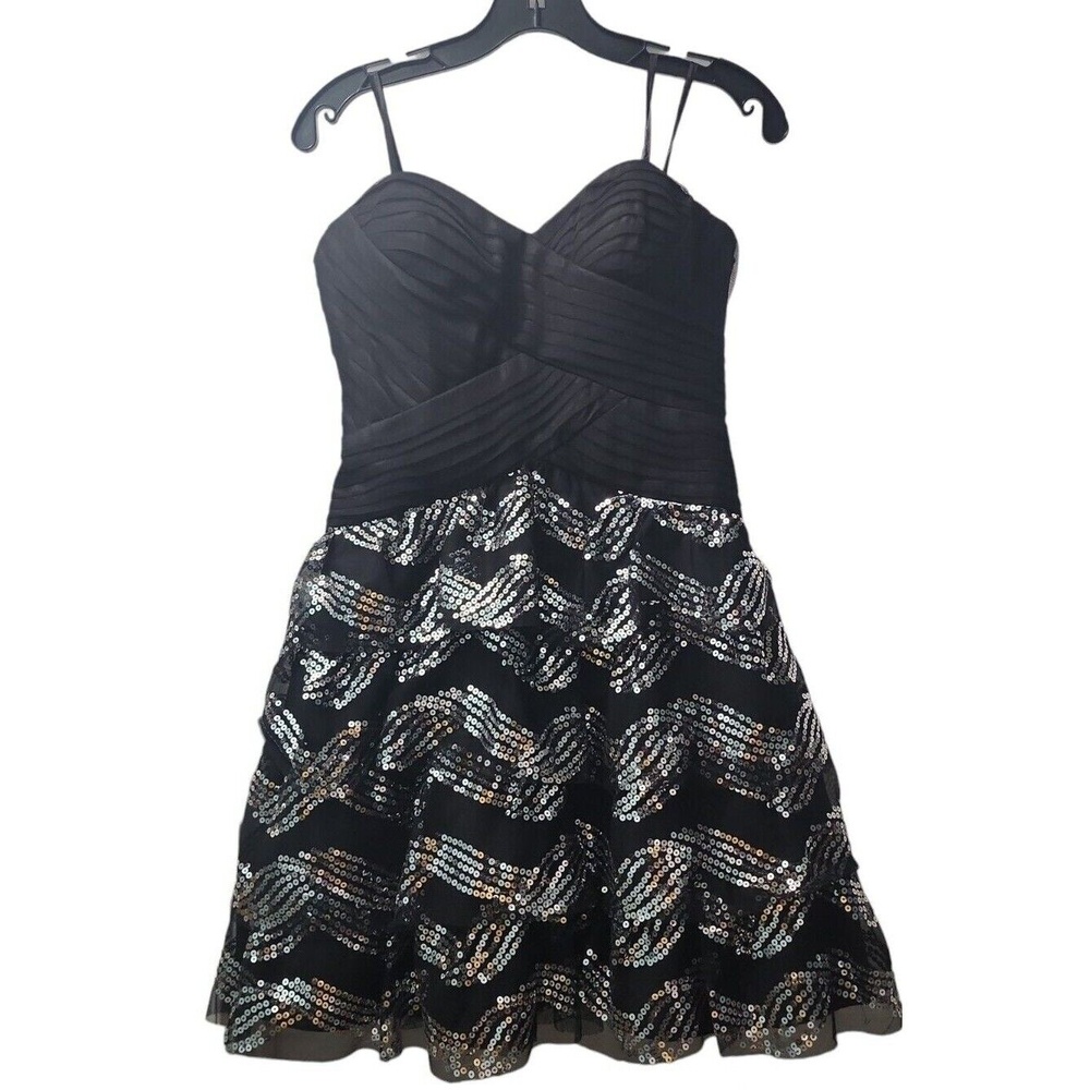 Blondie Black Sequin Party‎ Dress Sleeveless Cocktail Mini Dress